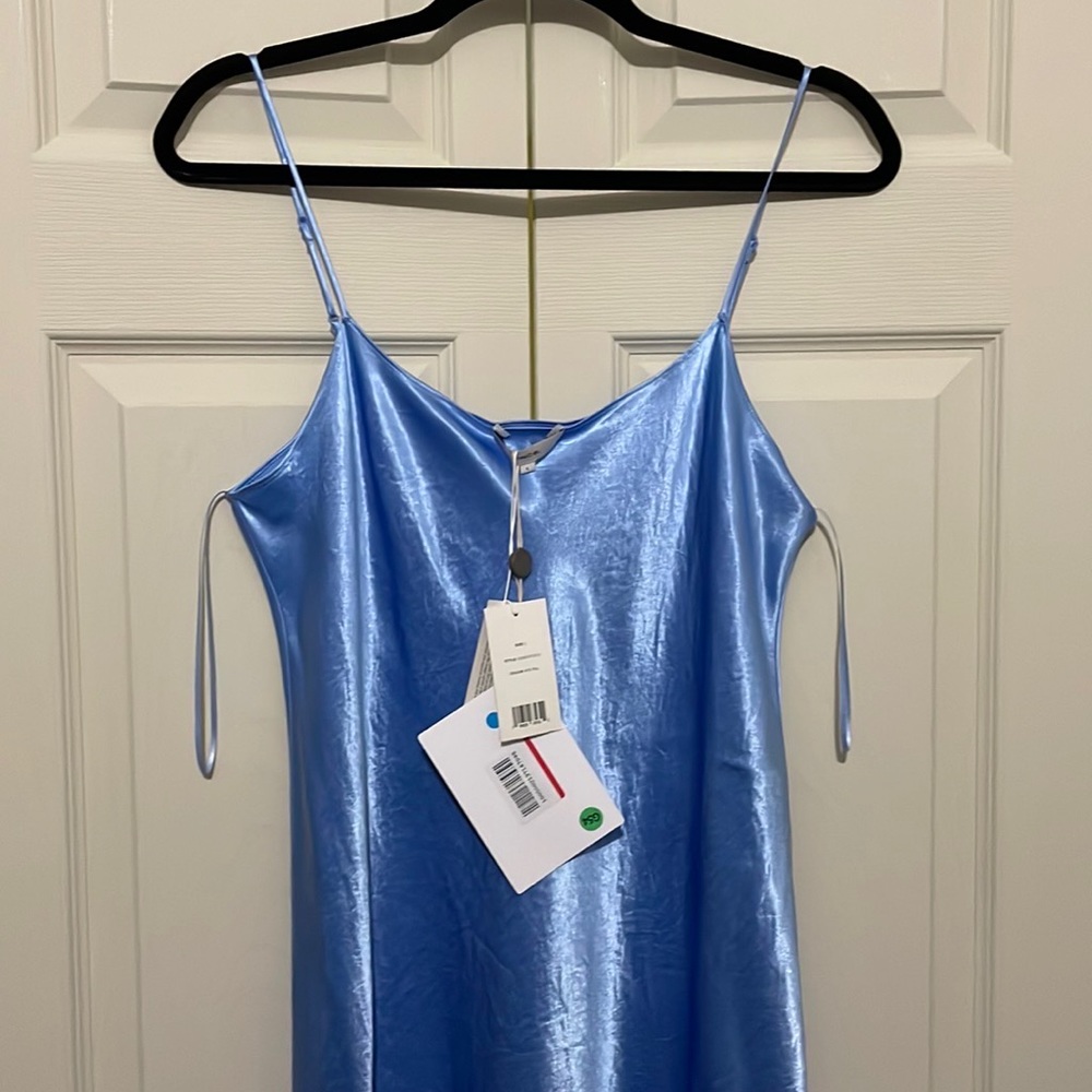 Womens baby blue midi length dress by Vince